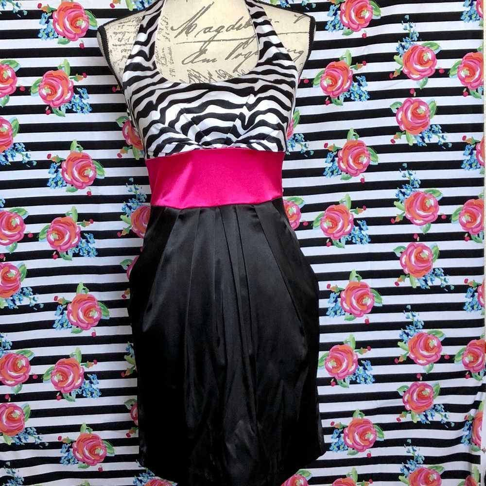 B Darlin Halter Dress with empire waistline